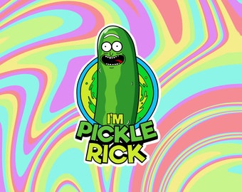 Giant Pickle Rick 25.6cm x 9cm- Waterproof Vinyl Glossy Sticker Sticker Bombs and More! Lockers Desks Perfect For Laptops