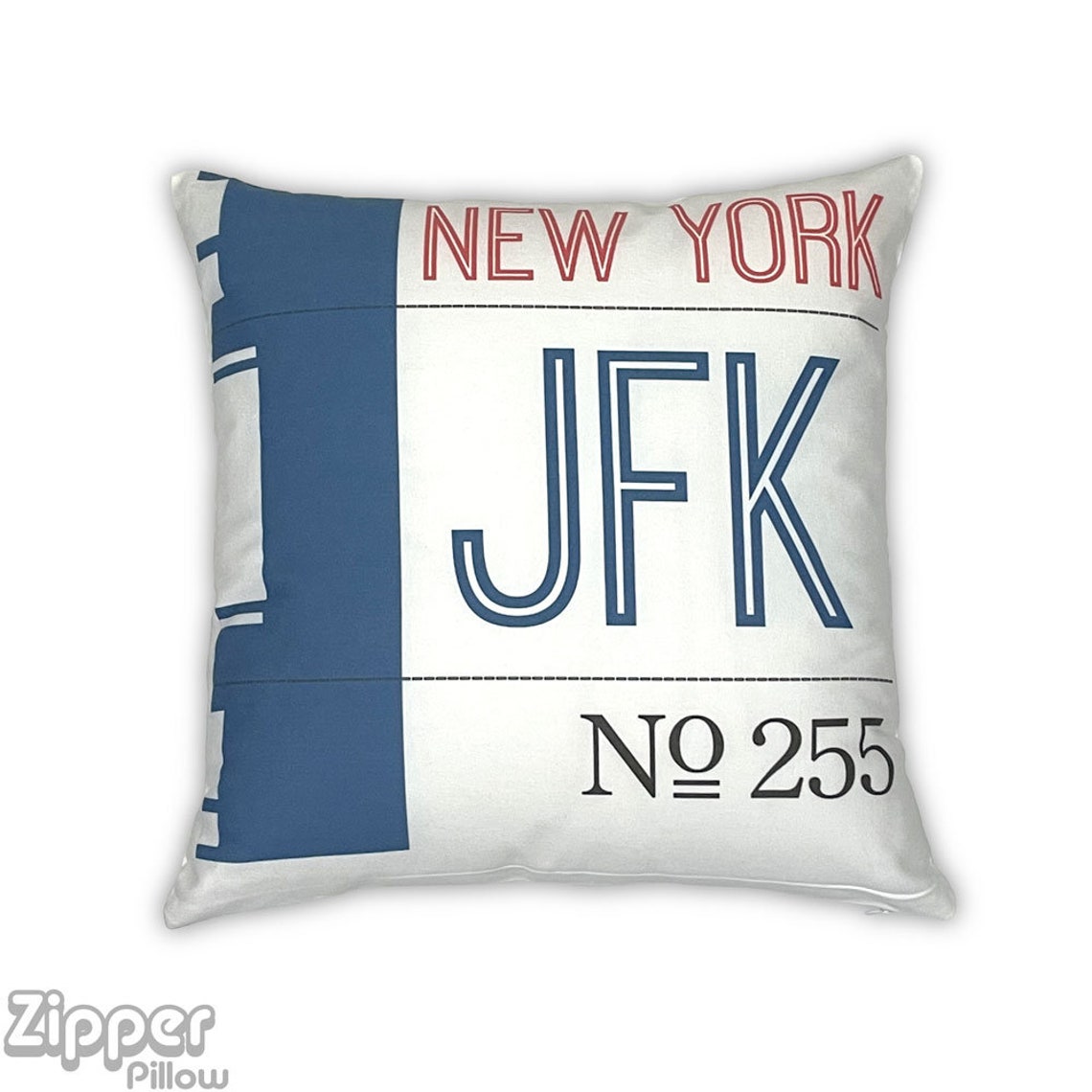 New York Airline Ticket Decorative Throw Pillow Etsy