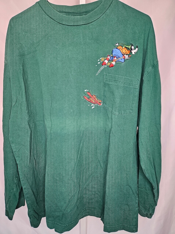 Vintage Disney Goofy Skiing Long Sleeve Embroidere