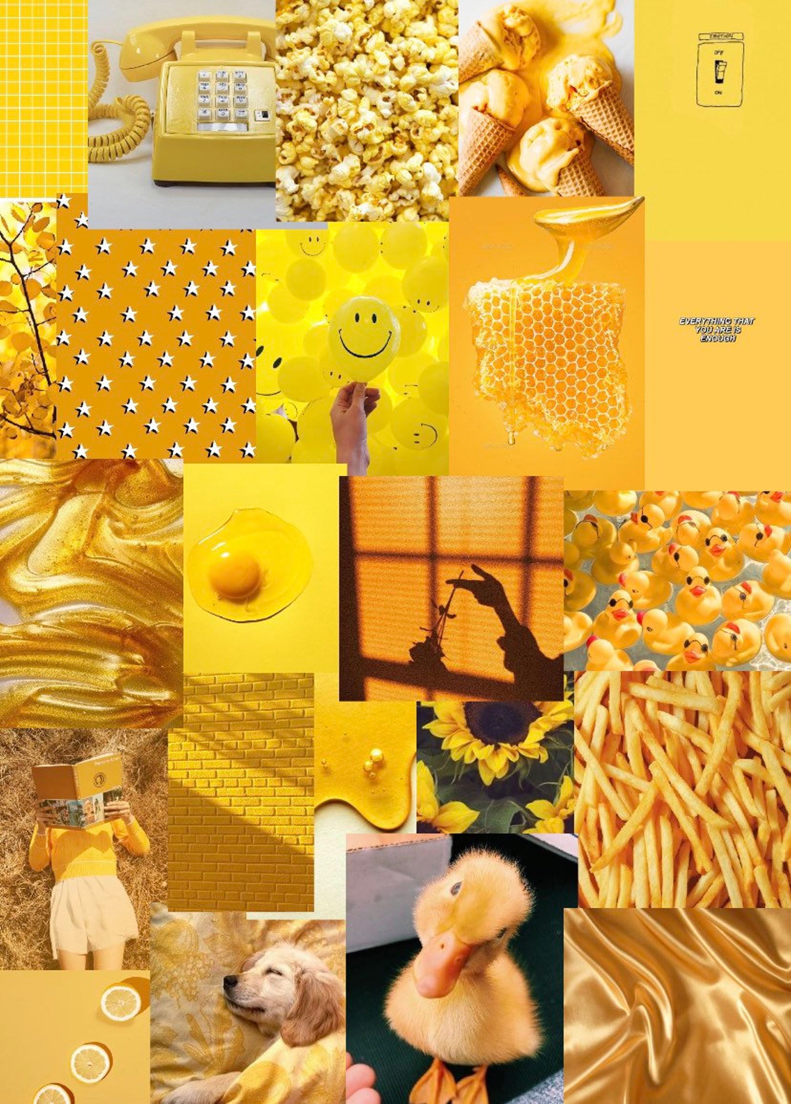 Yellow Aesthetic Photo Collage Wall REAL PRINTS 100 Photos Etsy