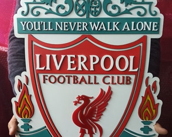 Official Liverpool FC Official Liver Bird Wall Sticker Red, 60cm Height LFC Decal Set Vinyl Poster Print Mural
