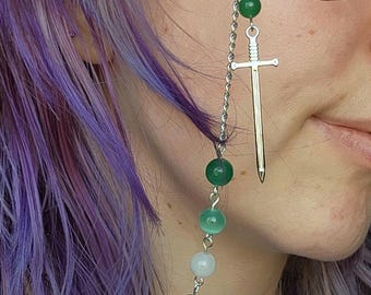Mint Theme Glasses Chain with Sword