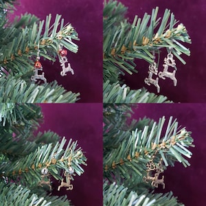 Silver and Bronze Reindeer Earrings