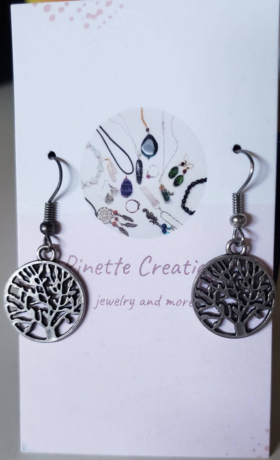 Boucles D'oreilles En Argent 'Arbre De Vie' (Life Tree) - Fermoir Dormeuse, Neuves Avec étiquettes - Envoi Immédiat De France