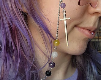 Moonlight Theme Glasses Chain with Sword