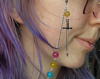 Summer Theme Glasses Chain with Sword