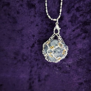 Kette Makramee D20 Würfel Halskette
