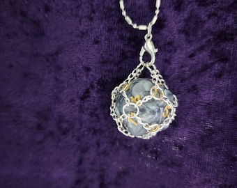 Chain Macrame D20 Dice Necklace