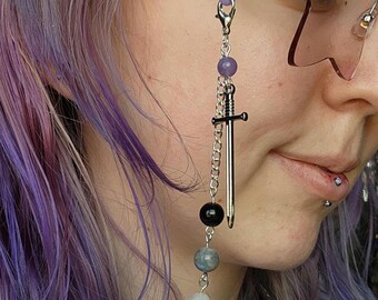 Storm Theme Glasses Chain with Sword