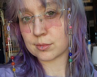Rainbow Theme Glasses Chain with Sword