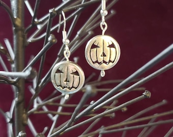 Round Jack O Lantern Earrings