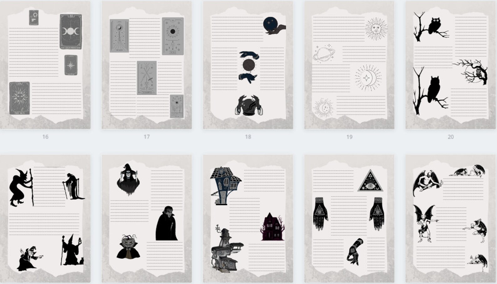Printable Witch Journal Pages / Printable Vintage Witch Papers | Etsy