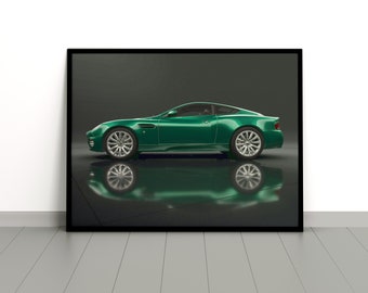 Aston Martin V12 Vanquish Poster | Sports Car Print | Supercar Poster | Luxury Car Wall Art | Supercar Enthusiast Gift | Hypercar Print