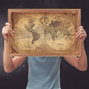Vintage World Map Print From 1711 Antique Map Of The World Poster Historical World Map Wall Art Old Map Of The World Home Decor Gift image 3