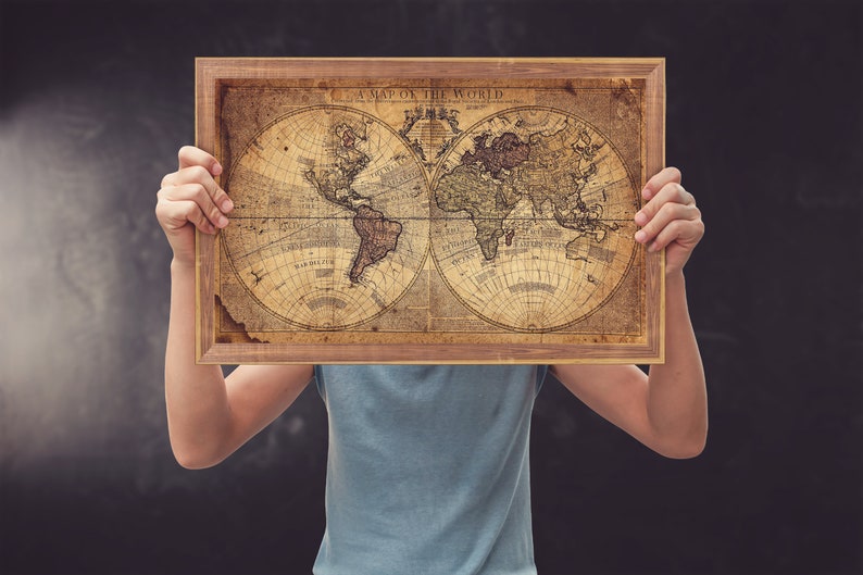 Vintage World Map Print From 1711 Antique Map Of The World Poster Historical World Map Wall Art Old Map Of The World Home Decor Gift image 3