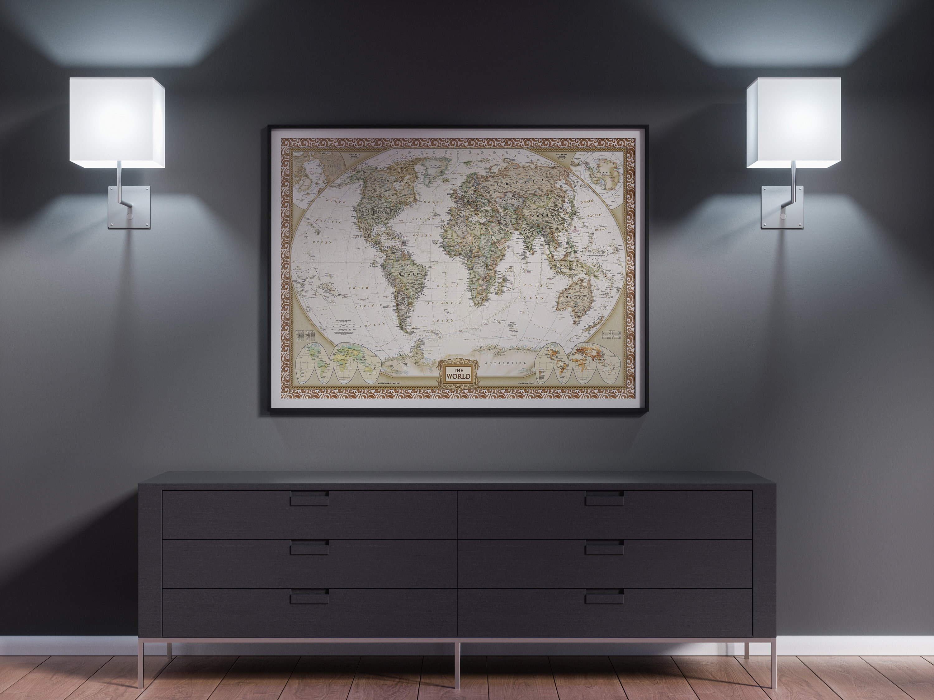 Political World Map Print Political Map of the World Poster World Map ...