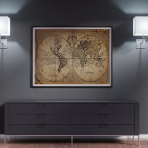 Vintage World Map Print From 1711 Antique Map Of The World Poster Historical World Map Wall Art Old Map Of The World Home Decor Gift image 2
