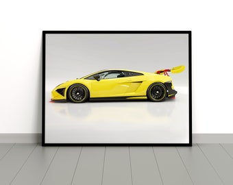 Lamborghini Gallardo LP570-4 Super Trofeo Poster | Sports Car Print | Supercar Poster | Supercar Enthusiast Gift | Hypercar Print