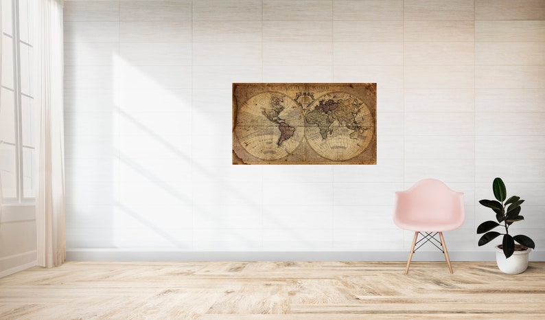 Vintage World Map Print From 1711 Antique Map Of The World Poster Historical World Map Wall Art Old Map Of The World Home Decor Gift image 4