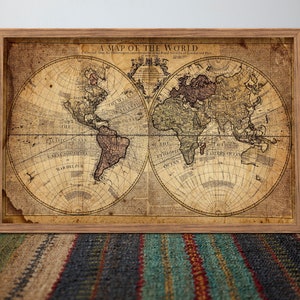 Vintage World Map Print From 1711 | Antique Map Of The World Poster | Historical World Map Wall Art | Old Map Of The World Home Decor Gift