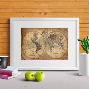 Vintage World Map Print From 1711 Antique Map Of The World Poster Historical World Map Wall Art Old Map Of The World Home Decor Gift image 7