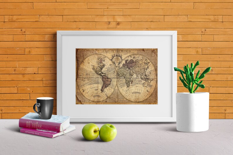 Vintage World Map Print From 1711 Antique Map Of The World Poster Historical World Map Wall Art Old Map Of The World Home Decor Gift image 7