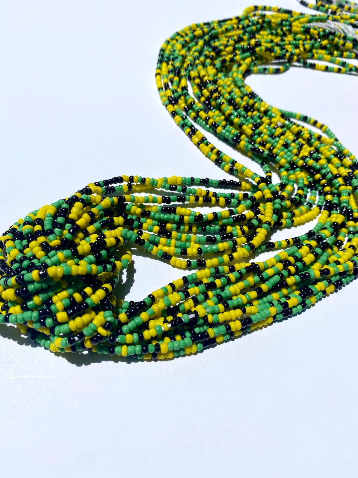 One Love Jamaican Colors Waist Beads Authentic African Waist Etsy