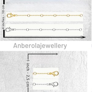 Extensor de cadena ajustable de oro y plata de ley – Elegante y ajustable imagen 2