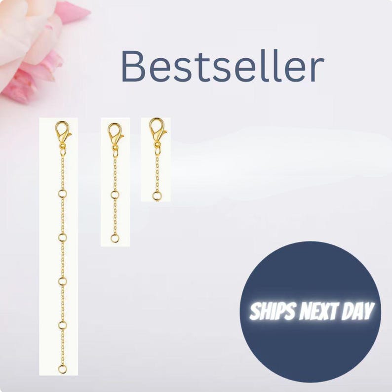 Extensor de cadena ajustable de oro y plata de ley – Elegante y ajustable imagen 3