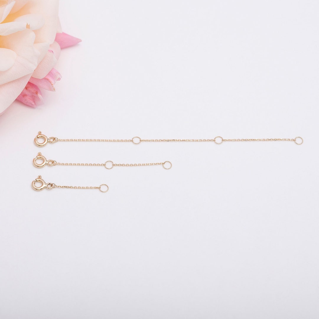 14 K GOLD 1 Inch Extender for Necklace, Gold Chain Extender, 925