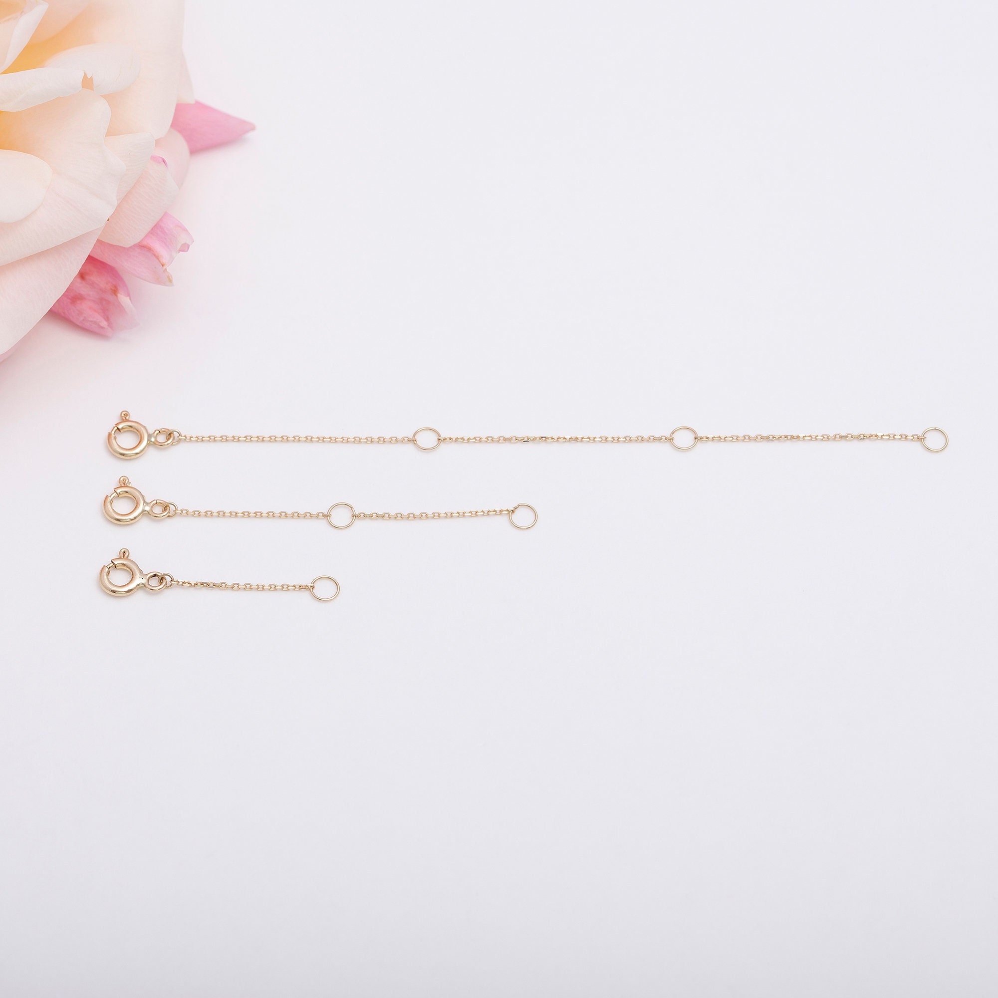 3 inch Chain Extender in 14k &10k Yellow Gold White Gold Rose