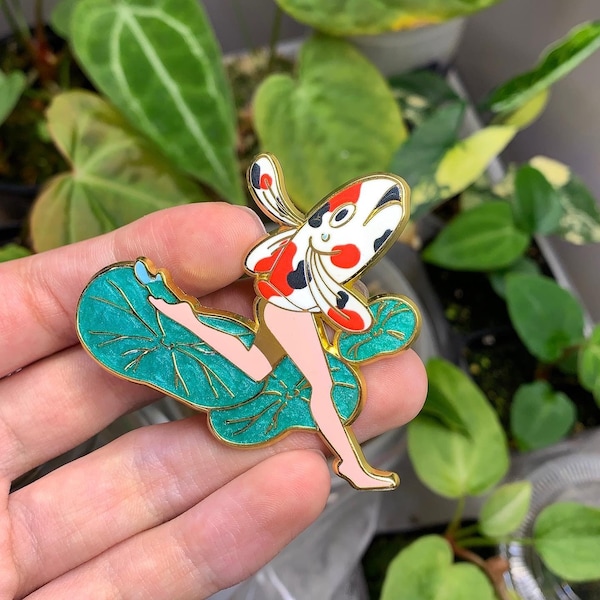 Reverse Merfolk Pin (Koi) Intricate hard enamel pin 2x2 inches