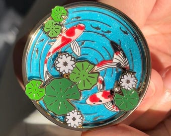 Koi Spinner Enamel Pin