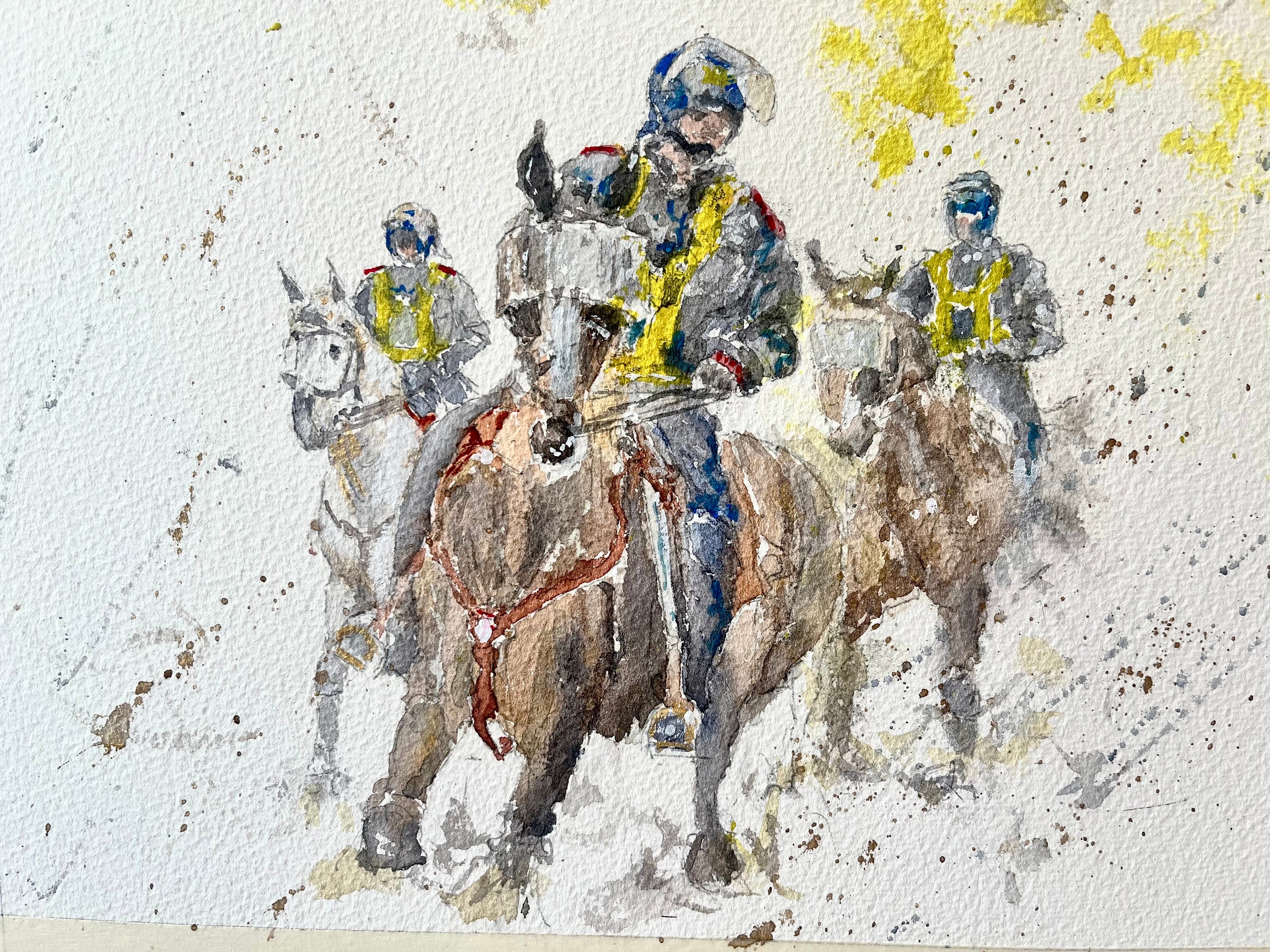 Police Horse Mounted Branch Watercolour Print A4