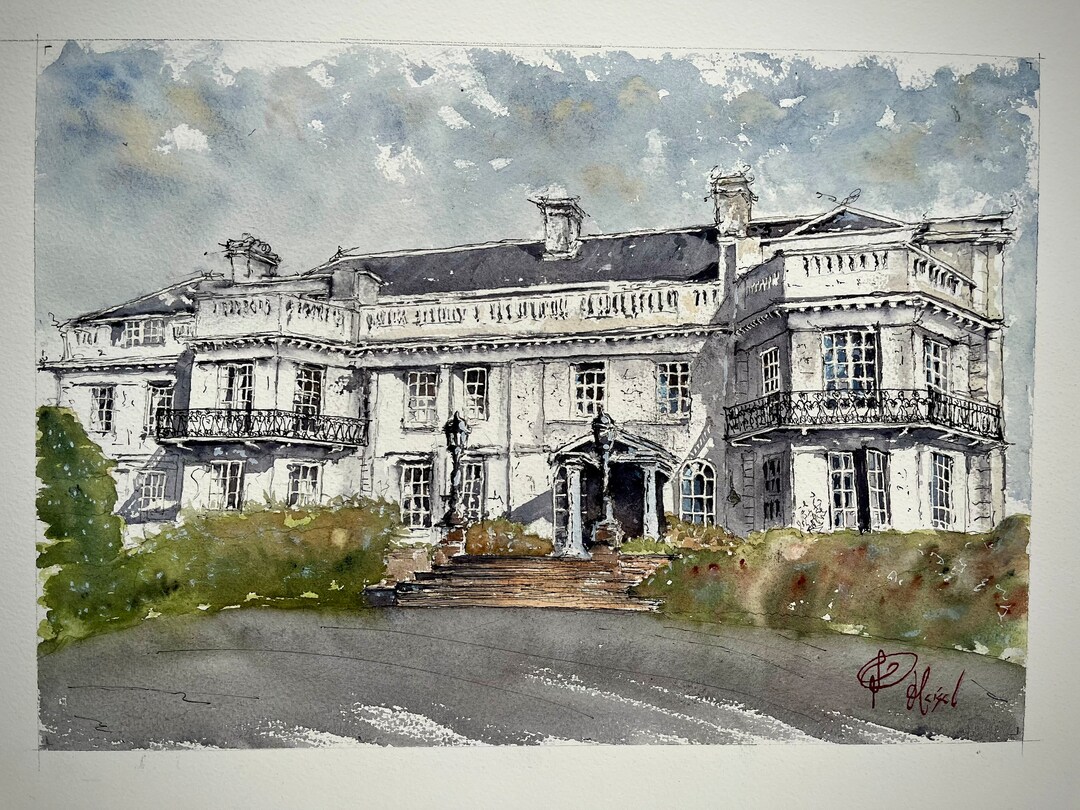 Army Cadet Training Centre Frimley Park Original Watercolour Painting