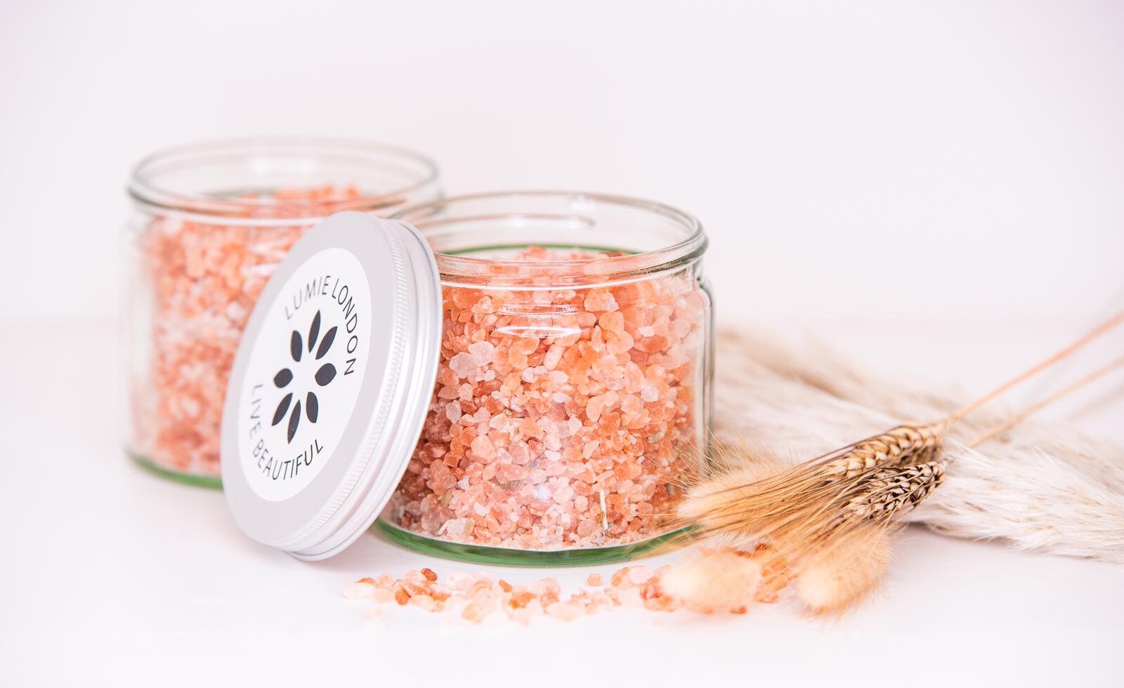 250g Pink Himalayan Bath Salts with Pure Essential Oils Etsy