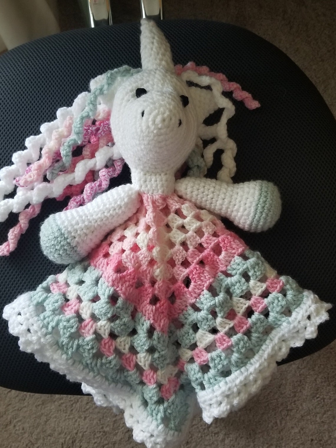 Baby Blanket With Matching Animal Head Security Blanket Etsy