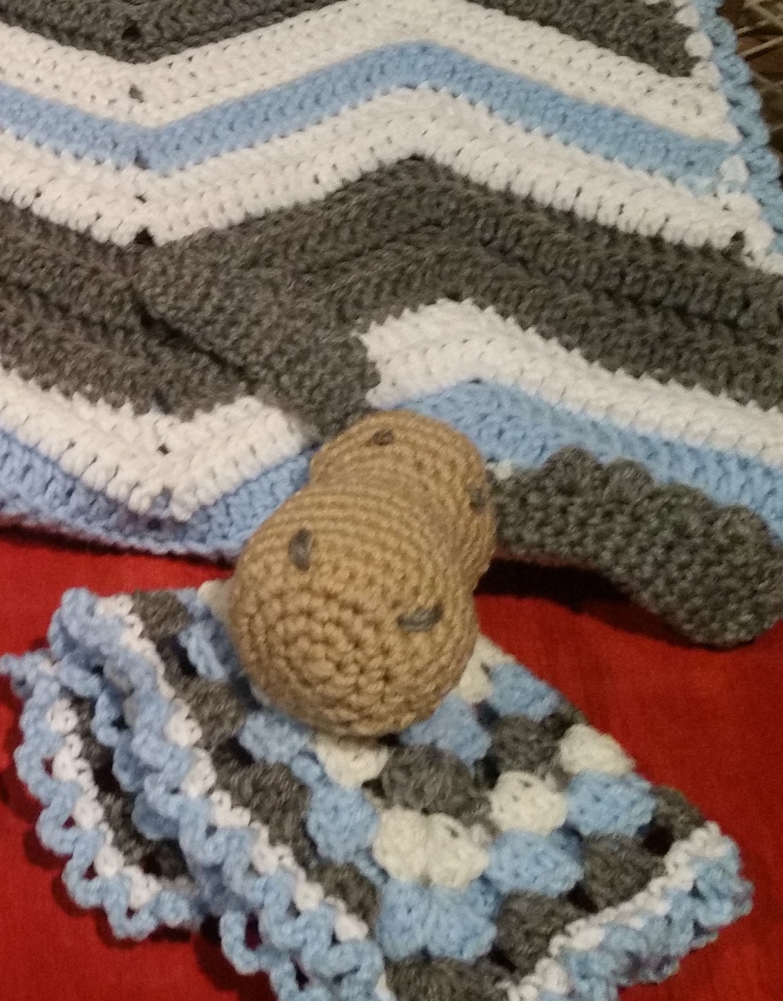 Baby Blanket With Matching Animal Head Security Blanket Etsy