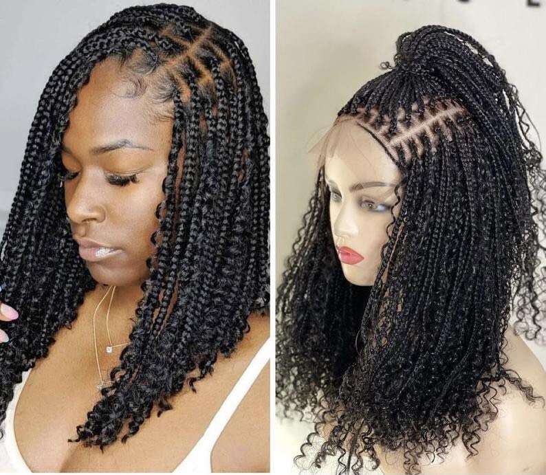 Short Goddess Knotless Braid Wig Box Braid Wig Knotless Etsy