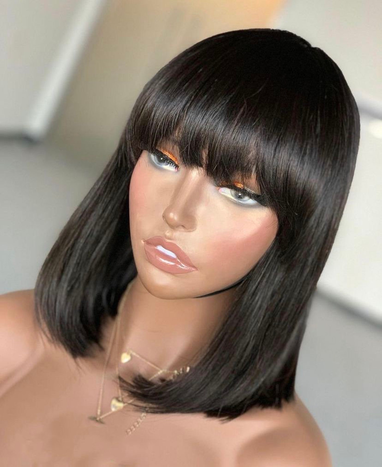 Straight Fringe Super Double Drawn Wig Protective Hairstyle Etsy