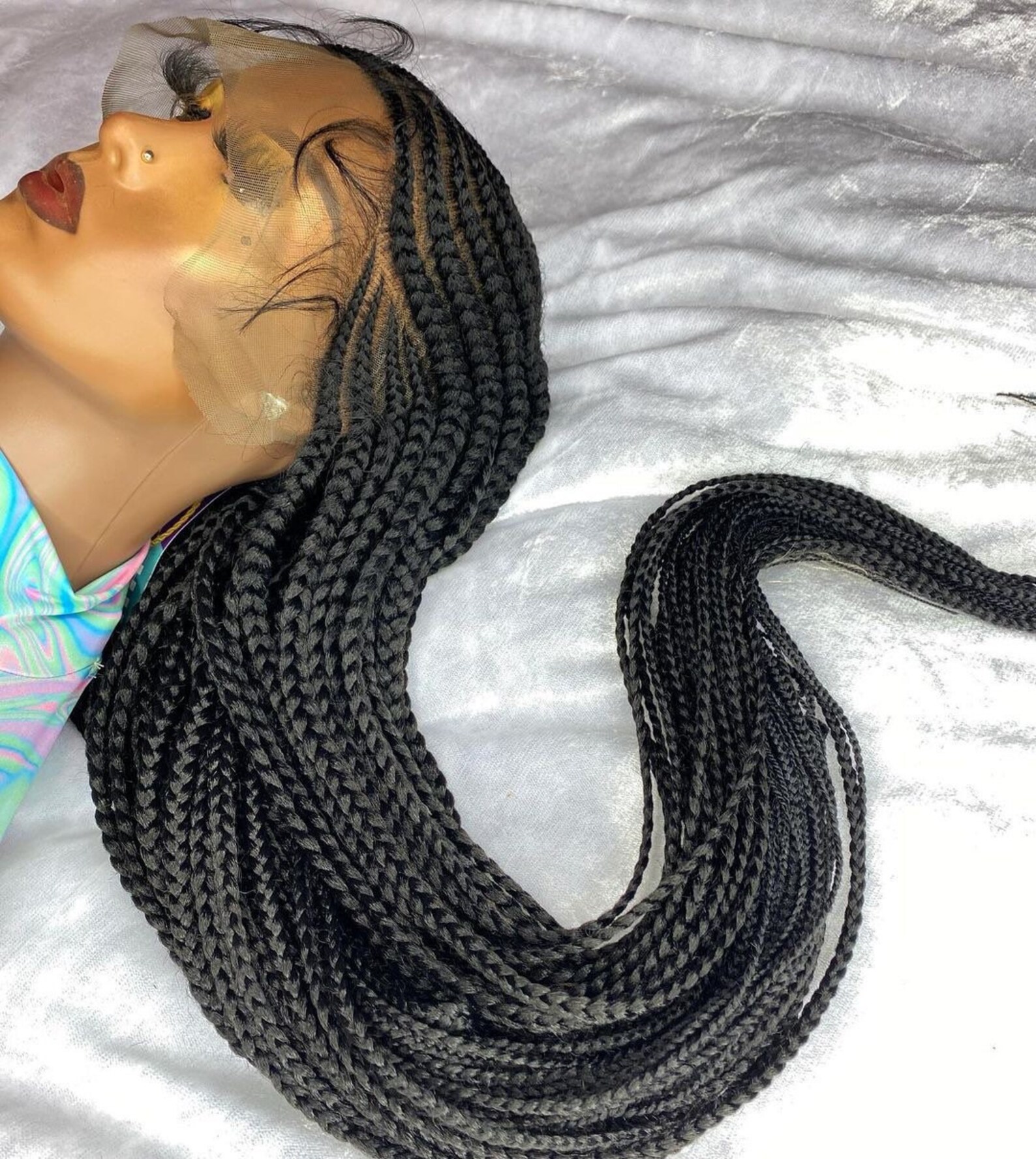 Ghana weaving centre part braided wig braided wig Ghana Etsy