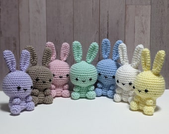 Mini Bunny, Up Ears - Crochet Amigurumi | Keychain option