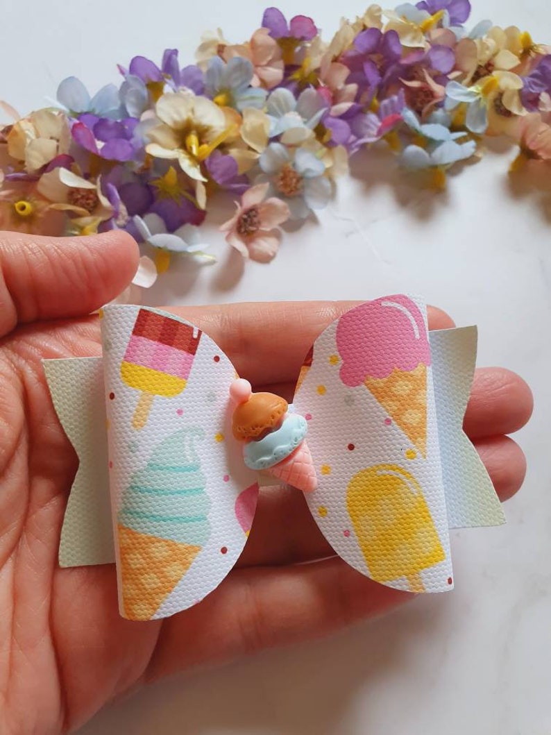 Crocodile clip Ice lolly Summer. Summer Gift Ice cream hair bow
