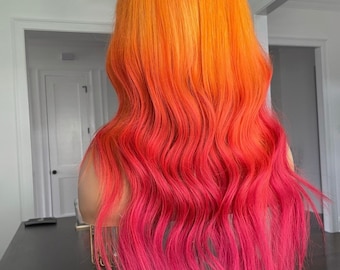 Nola Sunset~hand dyed human hair wig