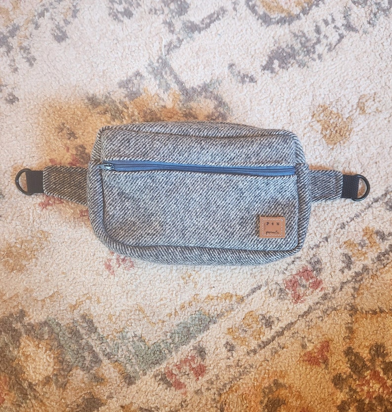 The Annie Belt Bag Fanny Pack Small Bag Pendleton Belt Bag Pendleton Wool Gray, Black, White Teal