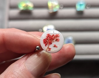 Pressed Flower Ring - Adjustable Stainless Steel Band - Real Flower in Resin Jewellery - One Size Fits All