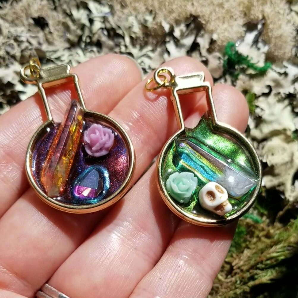 Potion Bottle Pendant Magic Potion Necklace Colour Shift Etsy