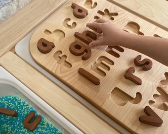 Lower Case Letter Puzzle Insert for Trofast Bins of Flisat Table Waldorf Montessori inspired gift holiday kids child