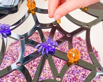 Spider web insert for small trofast tub of Flisat table waldorf Montessori toddler activities