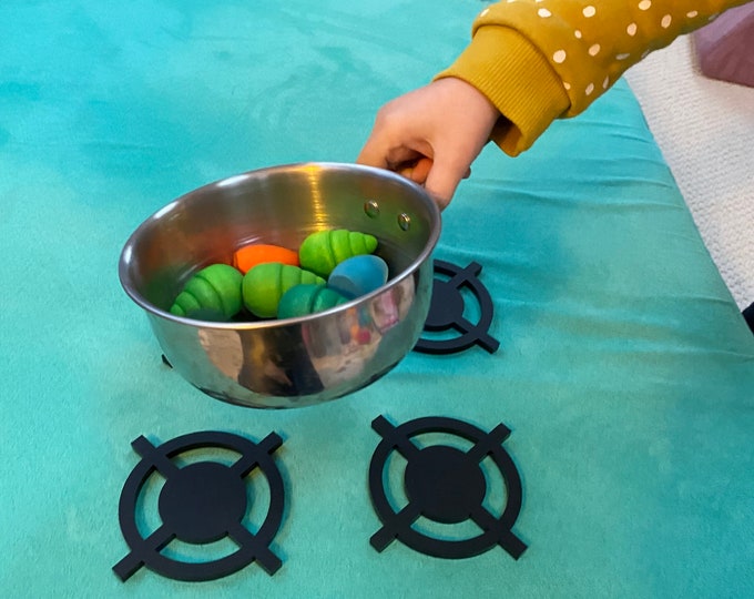 Loose Burners for Stove Top Kitchen Play Montessori Waldorf Toddler